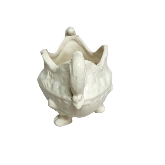 VTG Victorian Cherub Candle Holder White Majolica Pottery Angels Holiday Decor - Picture 6 of 16